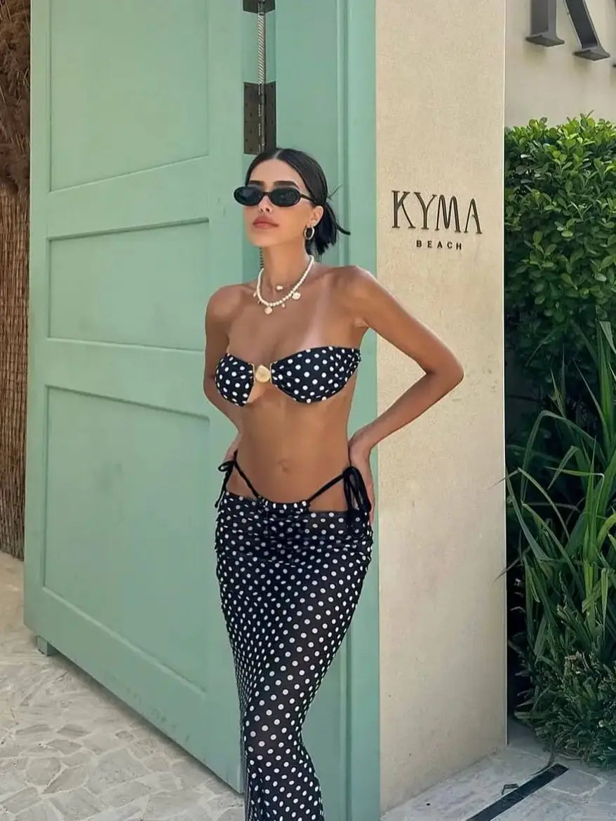 Farbverlaufs-Bikini mit Rock – Sexy Zweiteiler mit Bügel & Bandeau-Top